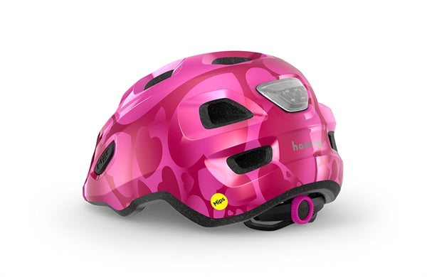 Met Hooray Mips Pink Heart Glossy Grønt spænde cykelhjelm til piger