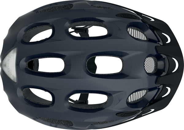 Abus Youn-I Ace Sparkling Titan | grå titan farvet cykelhjelm med LED lys bagpå. Perfekt til by og sport kørsel