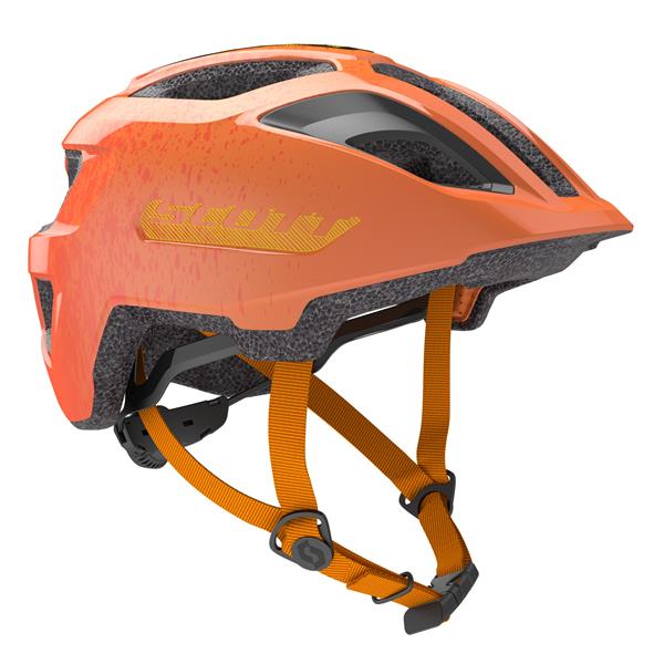 Scott Spunto Junior Fire Orange LED lys | Testet God af Tænk 50-56 cm | børne cykelhjelm