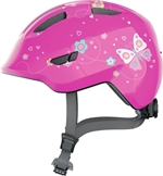 Abus Smiley 3.0 Pink Butterfly | rosa cykelhjälm med fjärilar för barn