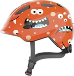 Abus Smiley 3.0 Orange Monster. Orange cykelhjälm för barn och bebis med monster